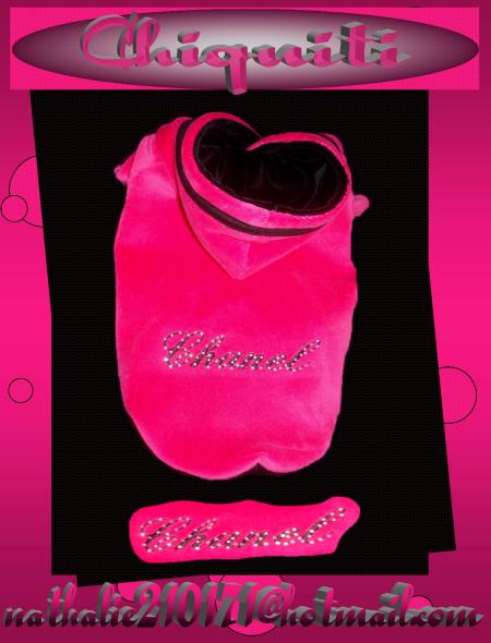 ........Sweat a capuche....velours...strass sur broderie